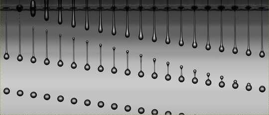 Liquid droplet formation in piezoacoustic inkjet printing generation visualized by an ultra-high-speed stroboscopic technique. Figure taken from A. van der Bos et al., <em>Phys. Rev. Applied</em> <strong>1</strong>, 014004 (2014)
