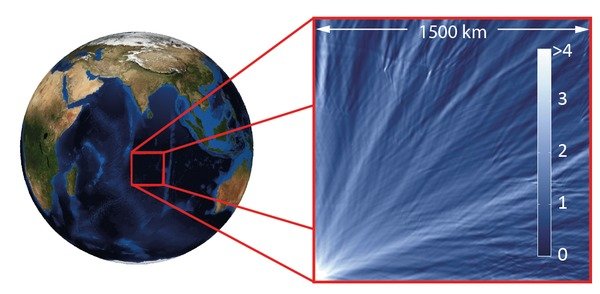 Random focusing of tsunami waves