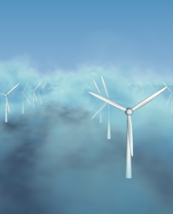 Atmospheric turbulence in a wind farm from large eddy simulations.